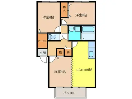 曽汀ガーデン(3LDK/2階)の間取り写真