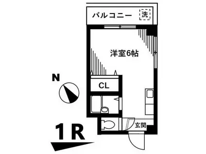 TMコーポ(ワンルーム/3階)の間取り写真