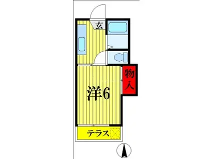 ハイツ坂本(1K/2階)の間取り写真