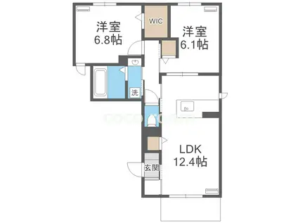サンライズ(2LDK/1階)の間取り写真
