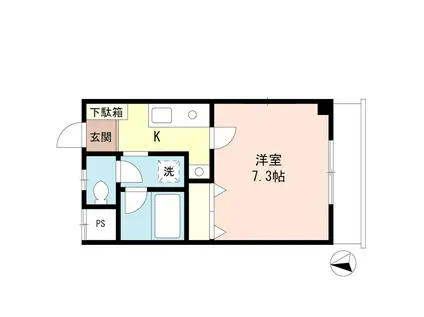 アニバーサリー戸田公園(1K/1階)の間取り写真