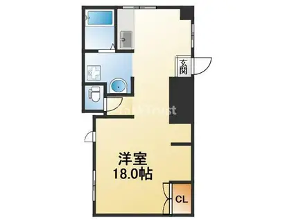 サンクトゥス(ワンルーム/1階)の間取り写真