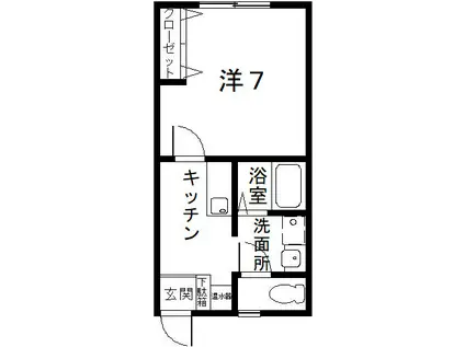ブレッドハイツ(1K/1階)の間取り写真