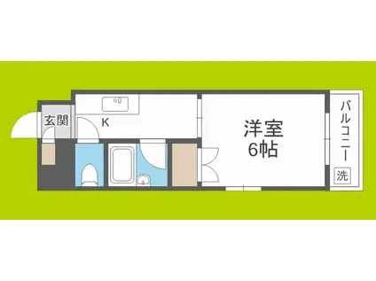 DO九条I(1K/10階)の間取り写真