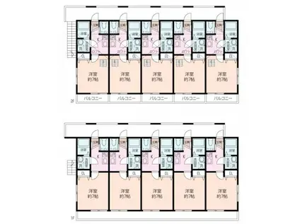 ベルガーデン(1K/1階)の間取り写真