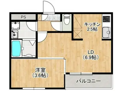 フジスタ所沢7(1LDK/1階)の間取り写真