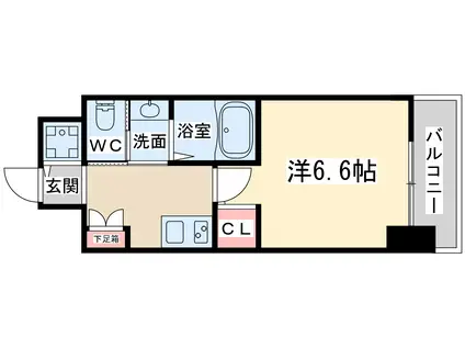 フレアコート梅田(1K/2階)の間取り写真