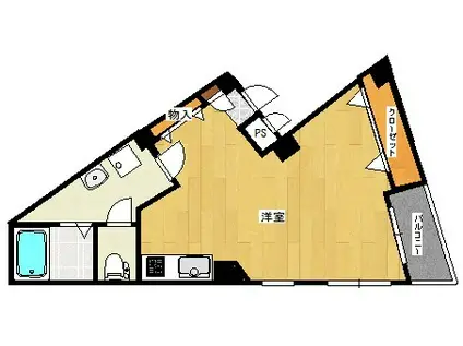 リファレンス桜坂(ワンルーム/4階)の間取り写真