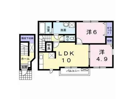 メゾン プレジィール(2LDK/2階)の間取り写真