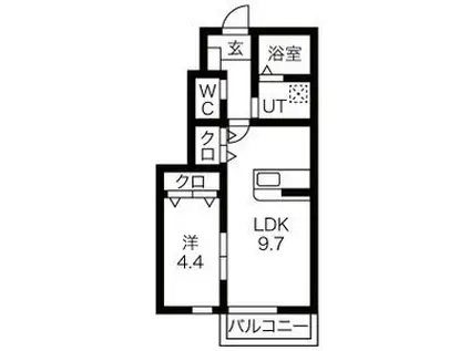 EISEN(1LDK/1階)の間取り写真