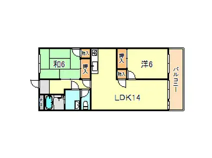 プレジオ王塚台(2LDK/2階)の間取り写真