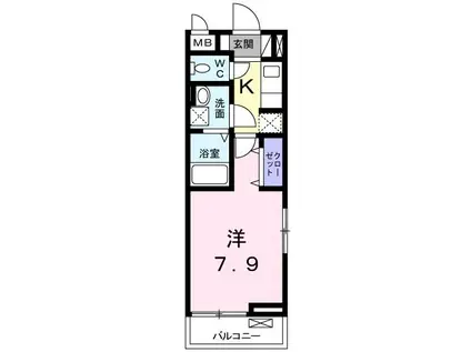 エクレール南野(1K/2階)の間取り写真