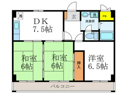 メゾンドール光和パートII(3DK/1階)の間取り写真
