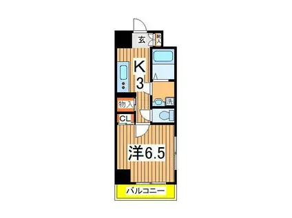 ベルフルール弐番館(1K/3階)の間取り写真