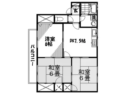 ファミールナカイIII(3DK/1階)の間取り写真