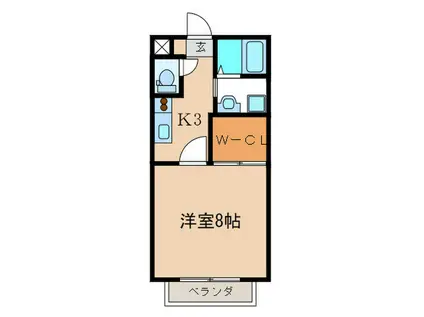 サン・FRIENDS1(1K/1階)の間取り写真