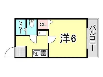 3104ビル(1K/3階)の間取り写真