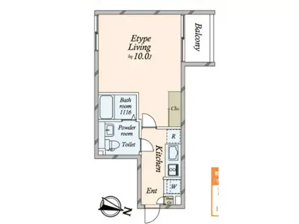 N グランドレジデンス目黒(1K/4階)の間取り写真