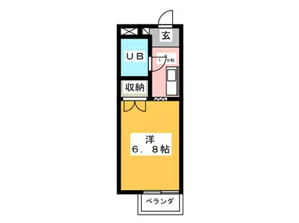 フォレストハイツ(1K/1階)の間取り写真