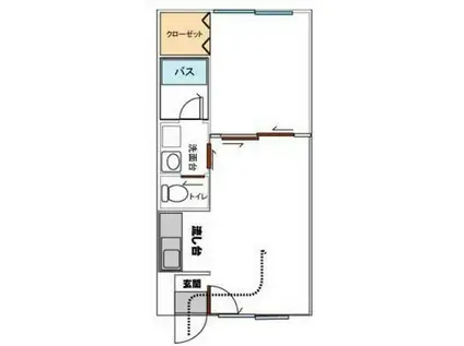 ピュアパレス港V(1LDK/2階)の間取り写真