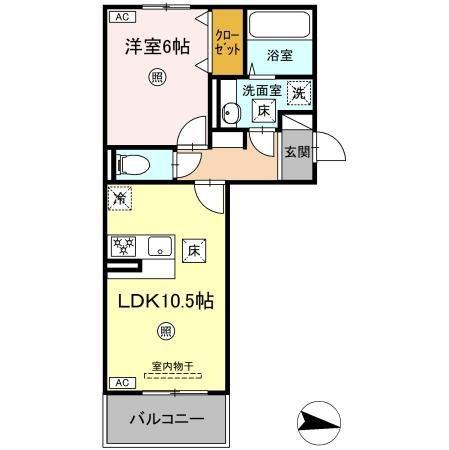 コートドール7(1LDK/1階)の間取り写真