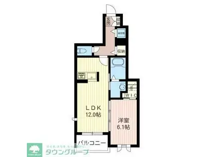 セントラルセレッソ国立(1LDK/1階)の間取り写真