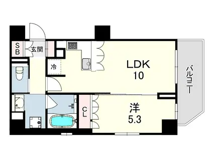 リーガル神戸三宮2(1LDK/14階)の間取り写真