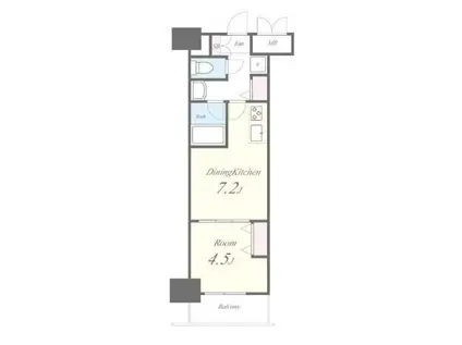 ルーツ新宿若松町(1DK/3階)の間取り写真