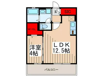 ファミール清澄白河(1LDK/1階)の間取り写真