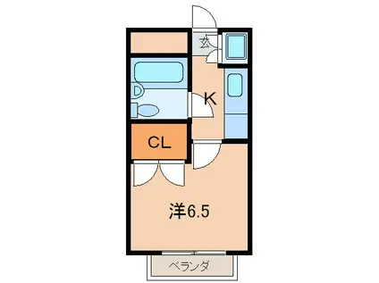 伊藤ガーデンハイツ(1K/4階)の間取り写真