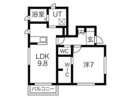 アドバンス霞 東棟(1LDK/1階)の間取り写真