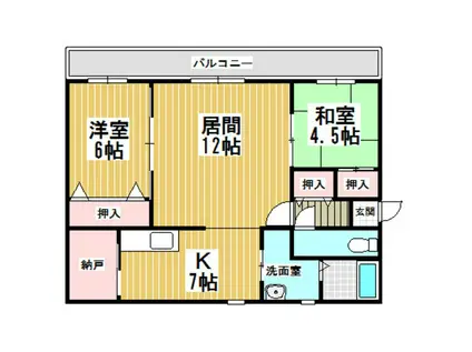 エルストファーゼ常盤II(2LDK/4階)の間取り写真