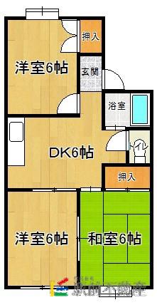 パークハイツ(3DK/2階)の間取り写真