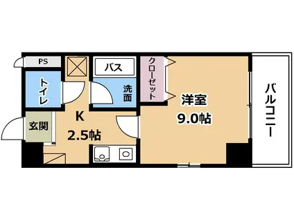 エランビタール III(1K/6階)の間取り写真