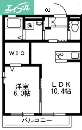 プリーマD(1LDK/1階)の間取り写真