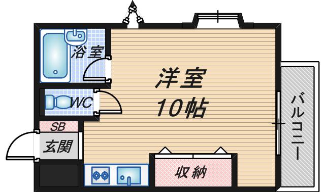 グレースハイツ(ワンルーム/4階)の間取り写真