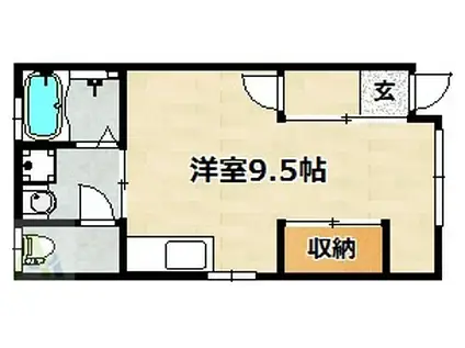 浜添アパート北棟(ワンルーム/1階)の間取り写真