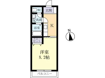 マイユクール(1K/1階)の間取り写真