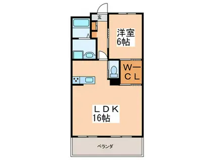 ドウェル宮前平(1LDK/3階)の間取り写真