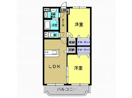 ユーミーマーベラス(2LDK/3階)の間取り写真