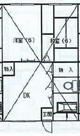 ヴィラ上里(2DK/1階)の間取り写真