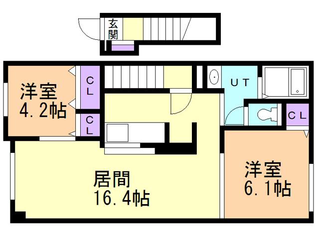 プチヴェールII(2LDK/2階)の間取り写真