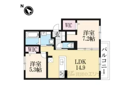 グレース大山崎(2LDK/2階)の間取り写真