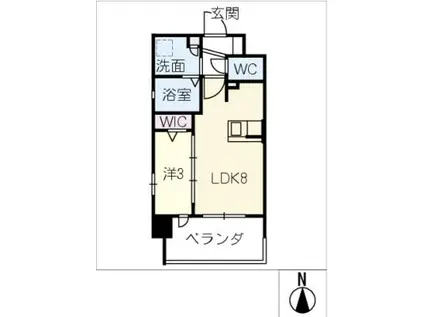 サンパーク堀田(1LDK/6階)の間取り写真