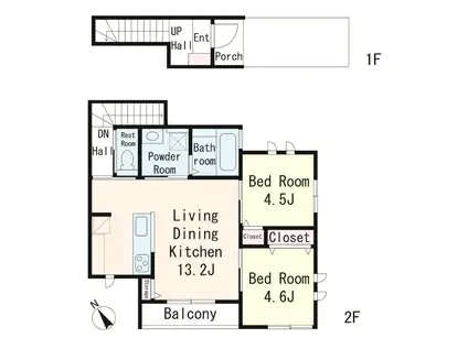 雪ノ下1丁目PJ(2LDK/1階)の間取り写真