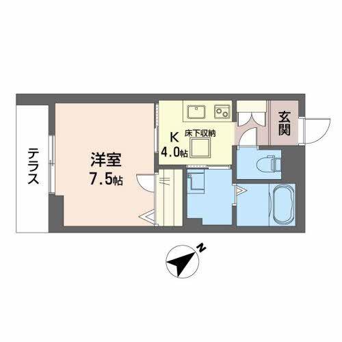 アーバンプロムナードIII(1K/1階)の間取り写真