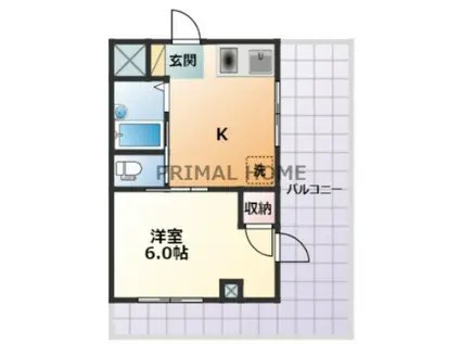 ユーコート大口II(1K/4階)の間取り写真