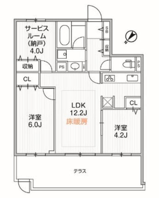 WEAVE BASE -HEIWADAI 平和台(2SLDK/1階)の間取り写真