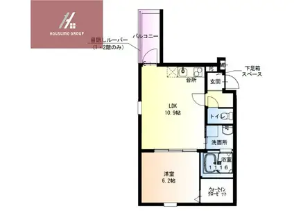 フジパレス花園中央公園南I番館(1LDK/1階)の間取り写真