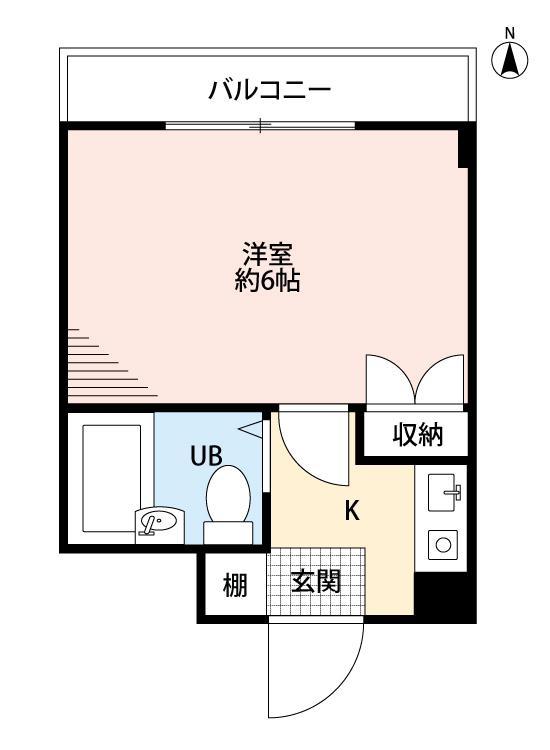 パークサイド別府(1K/3階)の間取り写真
